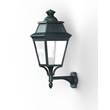 Roger Pradier Avenue 3 Clear Glass Upwards Wall Bracket with Four-Sided Lantern in Green Patina