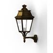 Roger Pradier Avenue 3 Clear Glass Upwards Wall Bracket with Four-Sided Lantern in Gold Patina