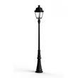 Roger Pradier Avenue 3 Large Clear Glass Lamp Post with Minimalist lines style lantern in Jet Black