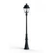 Roger Pradier Avenue 3 Large Clear Glass Lamp Post with Minimalist lines style lantern in Green Patina
