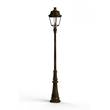 Roger Pradier Avenue 3 Large Clear Glass Lamp Post with Minimalist lines style lantern in Gold Patina