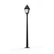Roger Pradier Avenue 3 Large Opal Glass 4000K LED Lamp Post with Minimalist lines style lantern in Jet Black