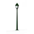 Roger Pradier Avenue 3 Large Opal Glass 4000K LED Lamp Post with Minimalist lines style lantern in British Green