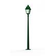 Roger Pradier Avenue 3 Large Opal Glass 4000K LED Lamp Post with Minimalist lines style lantern in Fir Green