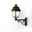 Roger Pradier Avenue 3 Clear Glass Upwards Wall Bracket with Four-Sided Lantern in Gold Patina