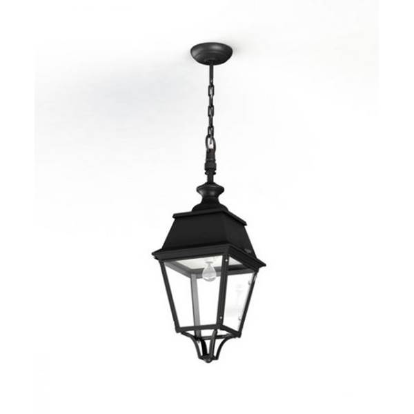 Roger Pradier Avenue 4 Clear Glass E27 Chain Pendant with Four-Sided Lantern