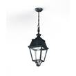 Roger Pradier Avenue 4 Clear Glass E27 Chain Pendant with Four-Sided Lantern in Green Patina