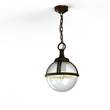 Roger Pradier Boreal Model 1 Smoked Glass Pendant with Cast Aluminium in Gold Patina