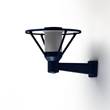 Roger Pradier Bermude Frosted Glass Motion Sensor Upwards Wall Bracket with White Reflector in Steel Blue