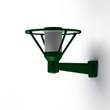 Roger Pradier Bermude Frosted Glass Motion Sensor Upwards Wall Bracket with White Reflector in Fir Green