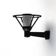 Roger Pradier Bermude Frosted Glass Motion Sensor Upwards Wall Bracket with White Reflector in Black Grey
