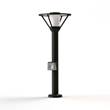 Roger Pradier Bermude Small Frosted Glass Socket Bollard with White Reflector in Dark Grey