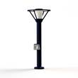 Roger Pradier Bermude Small Frosted Glass Socket Bollard with White Reflector in Steel Blue