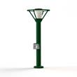 Roger Pradier Bermude Small Frosted Glass Socket Bollard with White Reflector in Fir Green