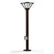 Roger Pradier Bermude Large Frosted Glass Socket Bollard with White Reflector in Old Rustic