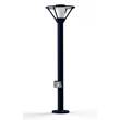 Roger Pradier Bermude Large Frosted Glass Socket Bollard with White Reflector in Steel Blue