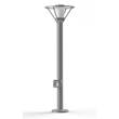 Roger Pradier Bermude Large Frosted Glass Socket Bollard with White Reflector in Silk Grey