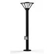 Roger Pradier Bermude Large Frosted Glass Socket Bollard with White Reflector in Black Grey