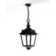 Roger Pradier Place des Vosges 1 Evolution Clear Glass Chain Pendant with Four-Sided Lantern in Jet Black