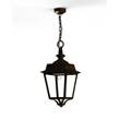 Roger Pradier Place des Vosges 1 Evolution Clear Glass Chain Pendant with Four-Sided Lantern in Gold Patina