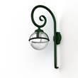 Roger Pradier Boreal Model 2 Smoked Glass Swan Neck Wall Bracket with Cast Aluminium in Racing Green