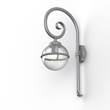 Roger Pradier Boreal Model 2 Smoked Glass Swan Neck Wall Bracket with Cast Aluminium in Metal Grey
