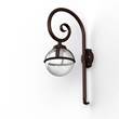 Roger Pradier Boreal Model 2 Smoked Glass Swan Neck Wall Bracket with Cast Aluminium in Old Rustic