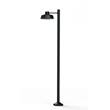 Roger Pradier Faktory Model 5 Large Single Arm Clear Glass Lamp Post with Industrial Style Shade in Slate Grey
