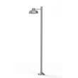 Roger Pradier Faktory Model 5 Large Single Arm Clear Glass Lamp Post with Industrial Style Shade in Silk Grey