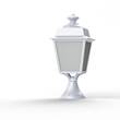 Roger Pradier Place des Vosges 1 Evolution Small Opal Glass Pedestal with Four-Sided Lantern in White