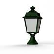 Roger Pradier Place des Vosges 1 Evolution Small Opal Glass Pedestal with Four-Sided Lantern in British Green