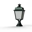 Roger Pradier Place des Vosges 1 Evolution Small Opal Glass Pedestal with Four-Sided Lantern in Slate Grey