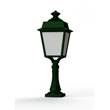 Roger Pradier Place des Vosges 1 Evolution Large Opal Glass Pedestal with Four-Sided Lantern in British Green