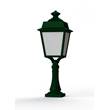 Roger Pradier Place des Vosges 1 Evolution Large Opal Glass Pedestal with Four-Sided Lantern in Fir Green
