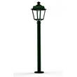 Roger Pradier Place des Vosges 1 Evolution Clear Glass Lamp Post with Four-Sided Glass lantern in British Green