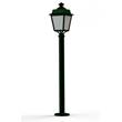 Roger Pradier Place des Vosges 1 Evolution Model 9 Large Opal Glass Lamp Post with Minimalist lines style lantern in British Green