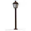 Roger Pradier Place des Vosges 1 Evolution Model 9 Large Opal Glass Lamp Post with Minimalist lines style lantern in Old Rustic