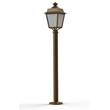 Roger Pradier Place des Vosges 1 Evolution Model 9 Large Opal Glass Lamp Post with Minimalist lines style lantern in Sandstone