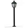Roger Pradier Place des Vosges 1 Evolution Model 9 Large Opal Glass Lamp Post with Minimalist lines style lantern in Slate Grey