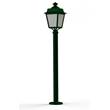 Roger Pradier Place des Vosges 1 Evolution Model 9 Large Opal Glass Lamp Post with Minimalist lines style lantern in Fir Green