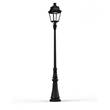 Roger Pradier Avenue 3 Large Clear Glass 3000K LED Lamp Post with Minimalist lines style lantern in Jet Black