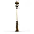 Roger Pradier Avenue 3 Large Clear Glass 3000K LED Lamp Post with Minimalist lines style lantern in Gold Patina