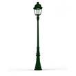 Roger Pradier Avenue 3 Large Clear Glass 3000K LED Lamp Post with Minimalist lines style lantern in Fir Green
