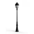 Roger Pradier Avenue 3 Large Opal Glass 3000K LED Lamp Post with Minimalist lines style lantern in Jet Black