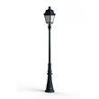 Roger Pradier Avenue 3 Large Opal Glass 3000K LED Lamp Post with Minimalist lines style lantern in Green Patina