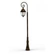 Roger Pradier Avenue 3 Opal Glass Swan Neck 3000K LED Lamp Post with Minimalist lines style lantern in Gold Patina