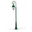 Roger Pradier Avenue 3 Opal Glass Swan Neck 3000K LED Lamp Post with Minimalist lines style lantern in Fir Green