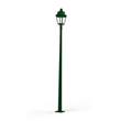Roger Pradier Avenue 3 Large Clear Glass 3000K LED Street Lamp with Four-Sided Lantern in Fir Green