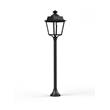 Roger Pradier Place des Vosges 1 Evolution Small Clear Glass Lamp Post with Four-Sided, Glass Style Lantern in Jet Black