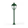 Roger Pradier Place des Vosges 1 Evolution Small Clear Glass Lamp Post with Four-Sided, Glass Style Lantern in Fir Green